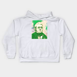 William Makepeace Thackeray Green Portrait | William Makepeace Thackeray Artwork 6 Kids Hoodie